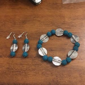 Handmade bracelet and earrings